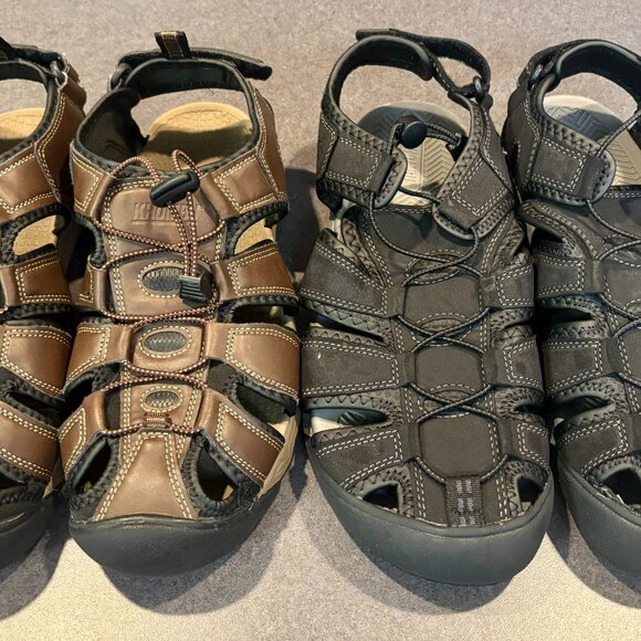 ~~Lot of 2 KHOMBU Men's Hal All Season Closed Toe Sandals BLACK 11/BROWN 10 - Picture 2 of 7